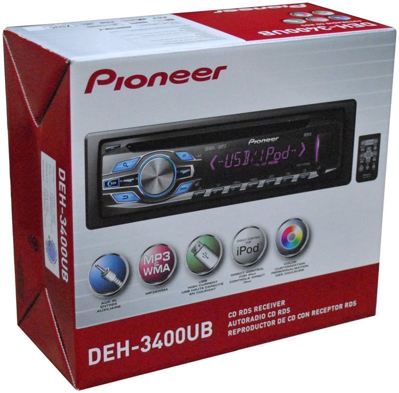 NEW PIONEER 2012 DEH 3400UB CAR STEREO IN DASH CD PLAYER W RADIO 