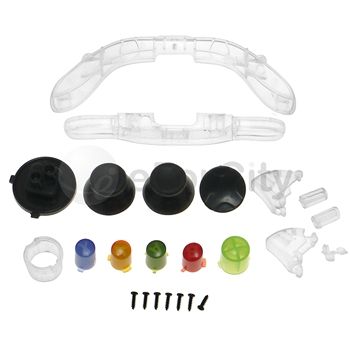 For Xbox 360 Wireless Controller Repair Crystal Clear Shell Case+Part 