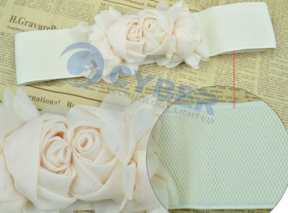 Multicolor Fashion Double Rose Buckle Style Elastic Belt Waistband