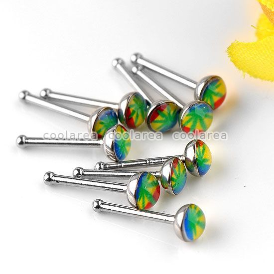 10/50/100pc Stainless Steel 20G 8 Style Plastic Nose Studs Ring Bar 