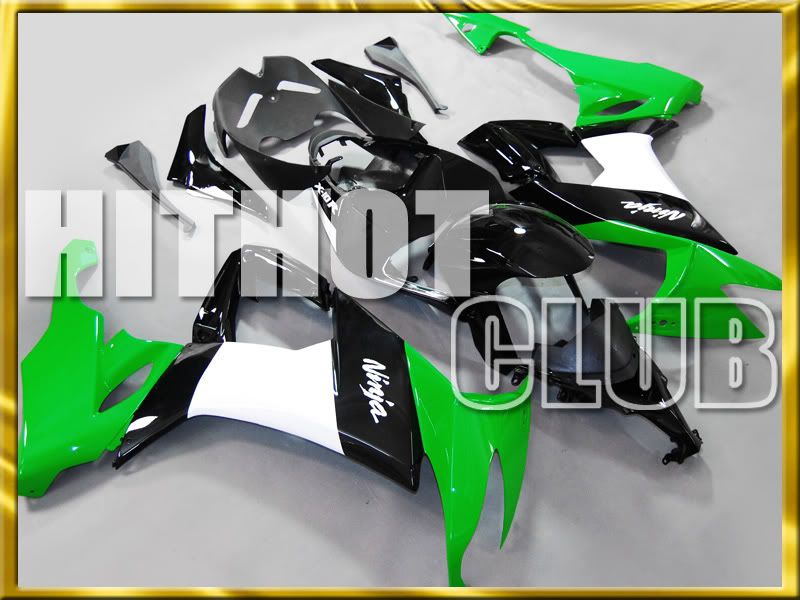 FOR KAWASAKI FAIRING ZX10R 08 09 GREEN BLACK 1W812 KIT  