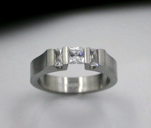 MODERN 1CT Princess Engagement Wedding Stainless Ring  