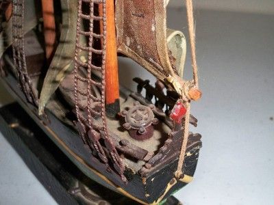 Antique Wooden Whaling Ship Clipper 1846 Handmade Model  