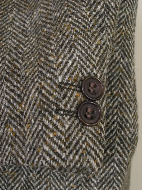   Tweed Sport Coat Speckled Brown Herringbone Vintage 40L Ireland  