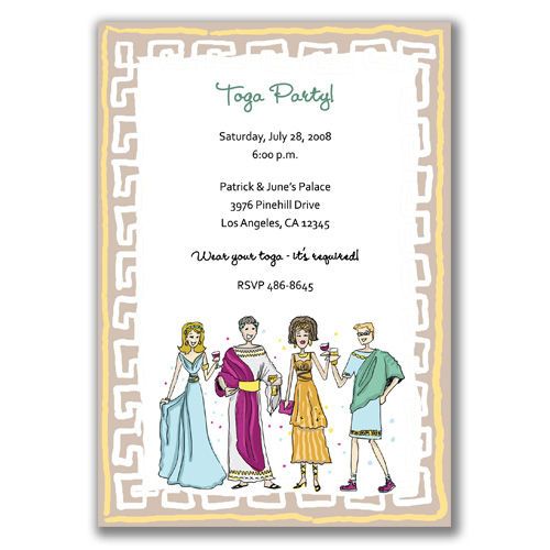 Toga Party Invitations Greek Birthday Adult Beer UNIQUE  
