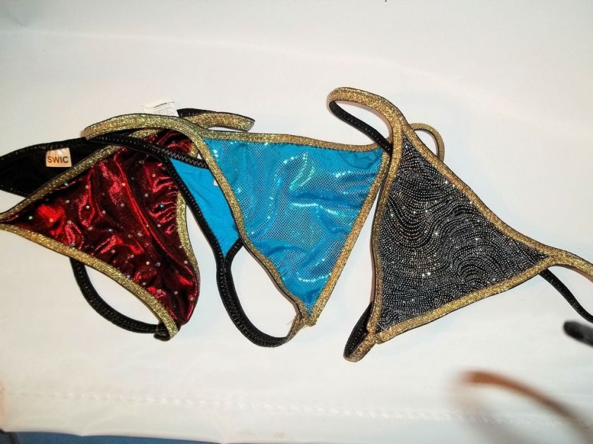 MENS Womens UNISEX Exotic G String Bikini Thong GLITZY HOLIDAY 3 PACK 