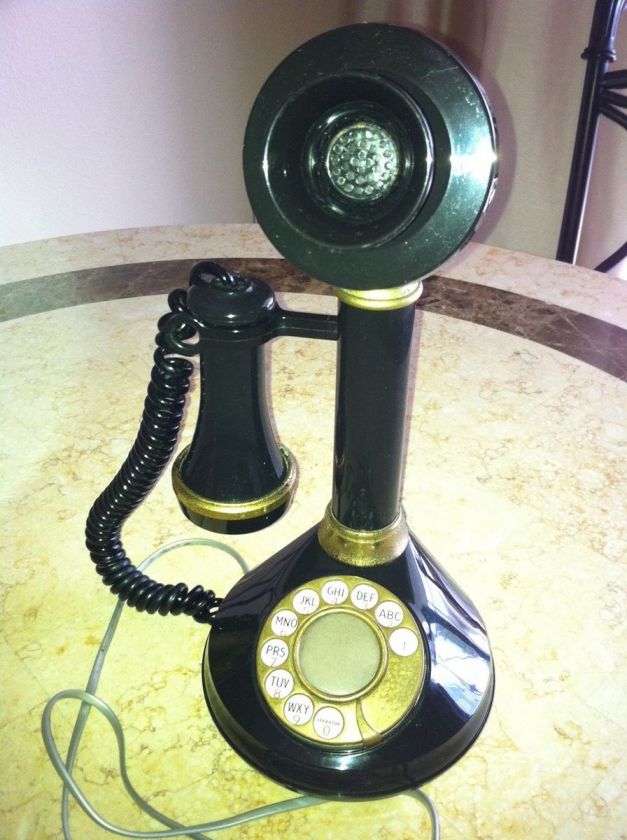 VINTAGE ANTIQUE CANDLESTICK ROTARY DIAL TELEPHONE DECO TEL ORIGINAL 