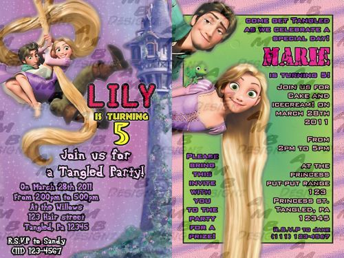 Disney Rapunzel Tangled invitations + Party Supplies  