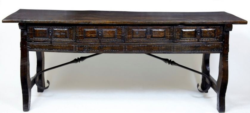 18TH CENTURY ANTIQUE SPANISH CHESTNUT SERVING TABLE  