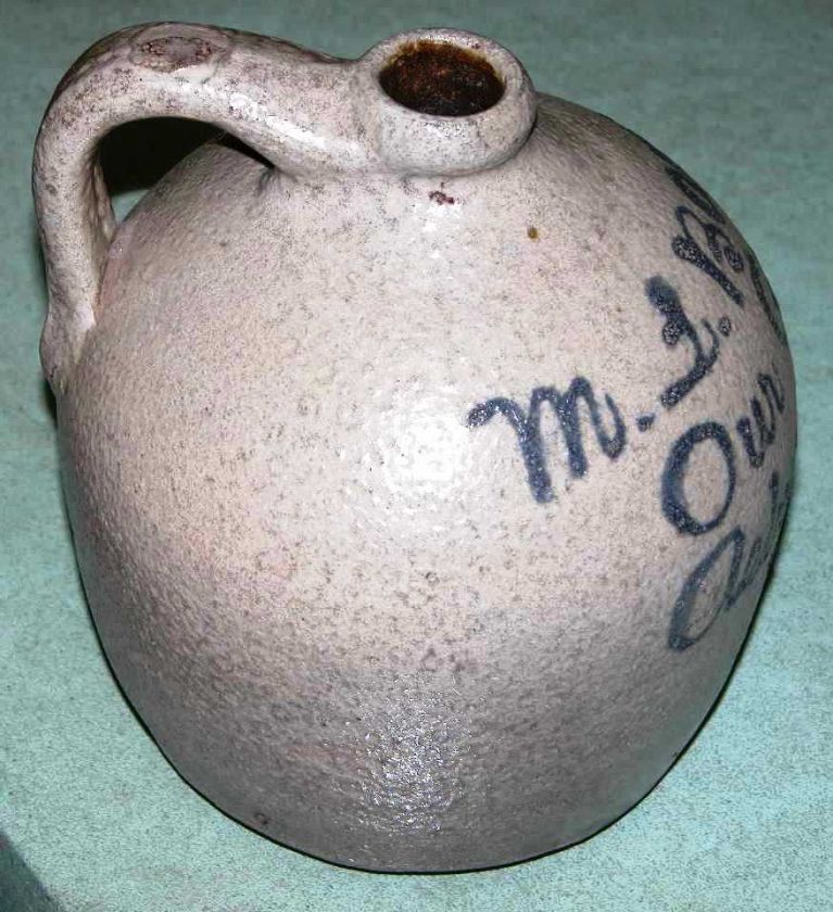 ASBURY PARK NJ STONEWARE SCRIPT JUG ML BAMMAN GROCER  