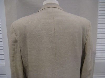   Loriano Cream Window Pane Super 100s Wool Blazer Sportscoat $199