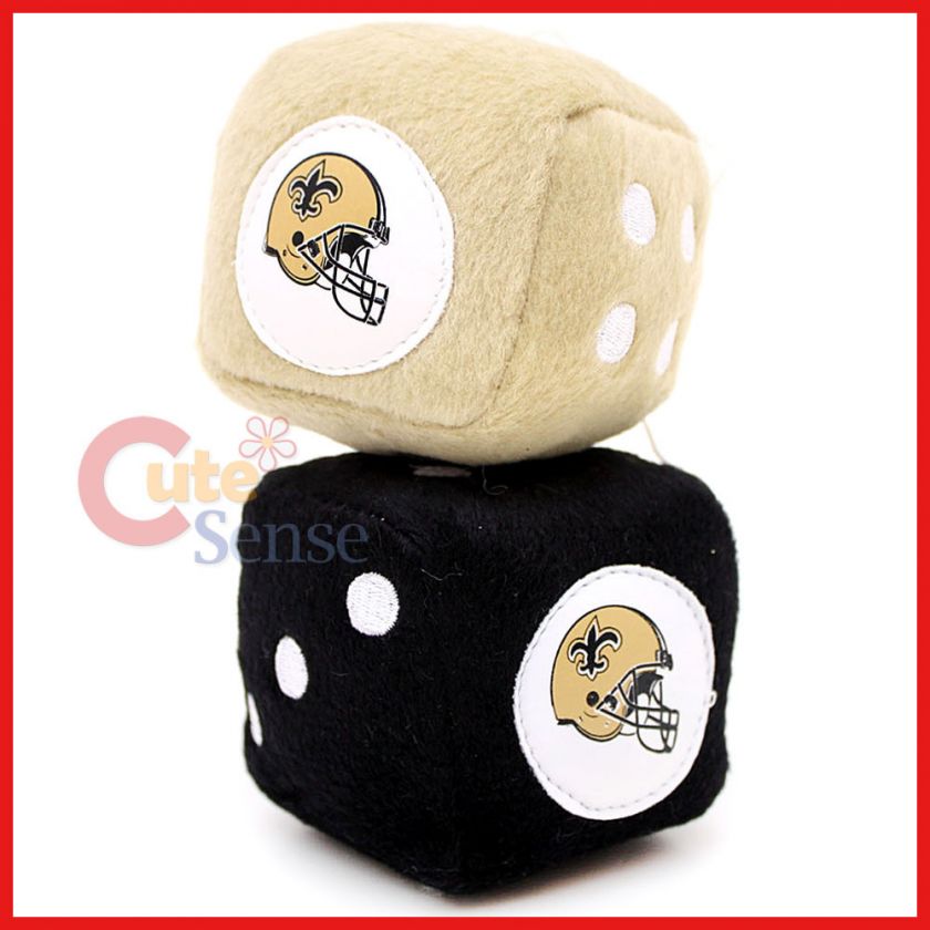 NFL New Orleans Saints Plush Fuzzy Dice Auto Accessory  