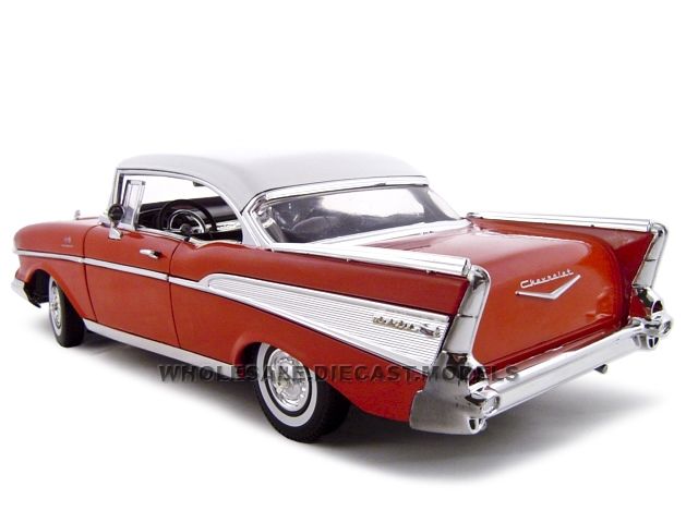 1957 CHEVROLET BEL AIR HARD TOP RED 118 DIECAST MODEL  