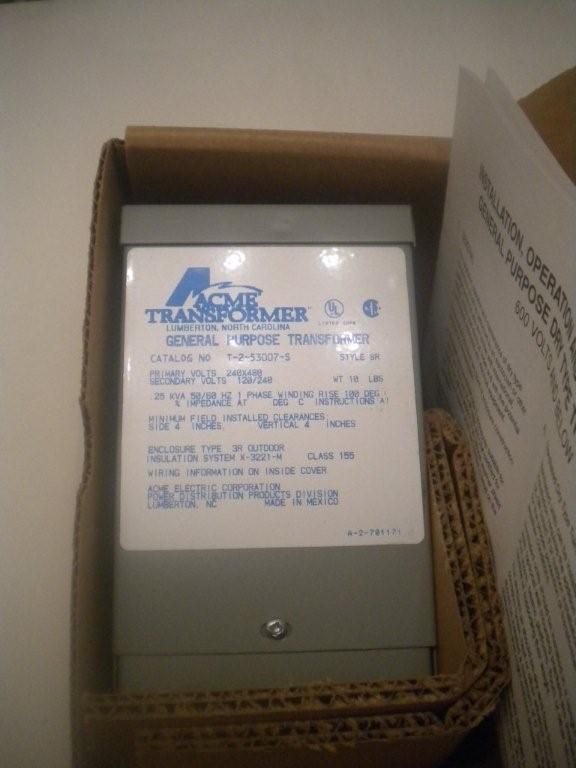 ACME T 2  53007 S GENERAL PURPOSE TRANSFORMER NEW  