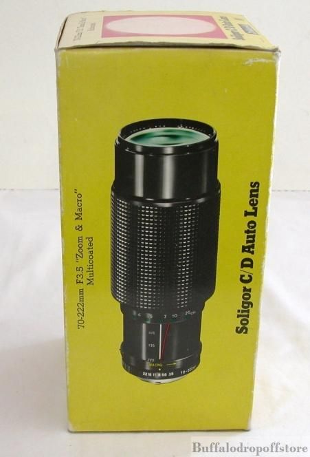 Soligor C/D 3,5 70 222 MC Auto Zoom and Macro SLR Lens  