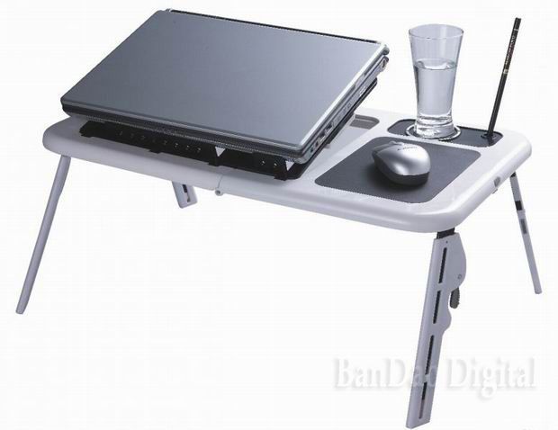 Laptop Reading Bed table adjustable Work desk Cooler  