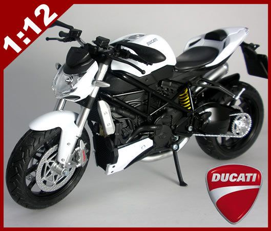 12 Ducati StreetFighter Motorcycle Model White MINT  