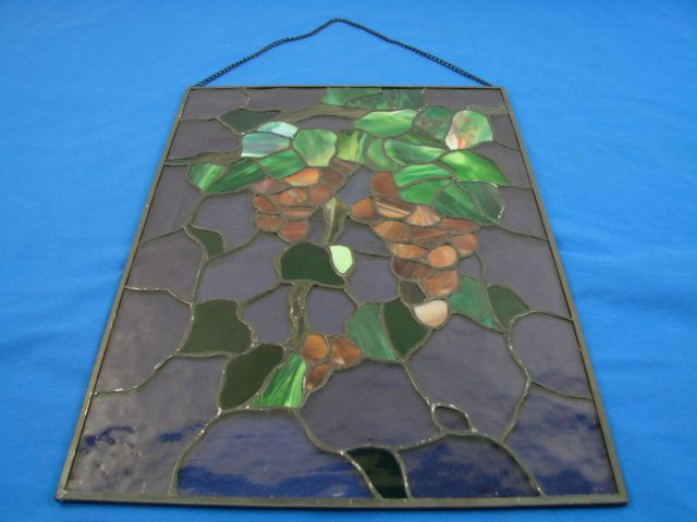 GRAPE Custom Stained Glass Hanging Window Door Wall Panel Pane $350 