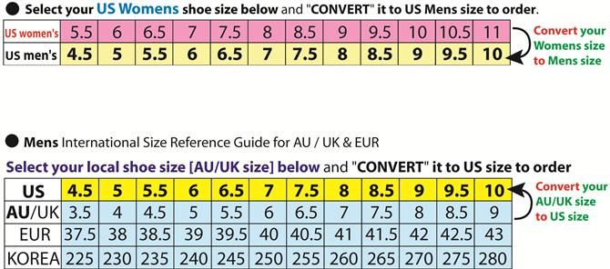 women s required to convert womens size into mens please use reference 