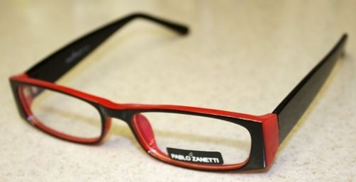 PABLO ZANETTI EYEGLASS FRAMES MODEL #4340 BLACK/RED  