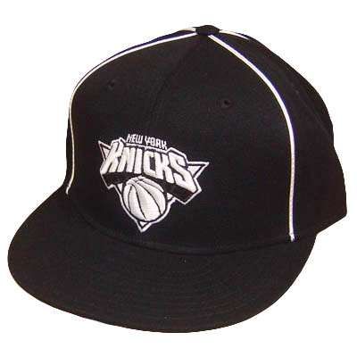 NBA NEW YORK KNICKS BLACK FLAT BILL SMALL MED HAT CAP  