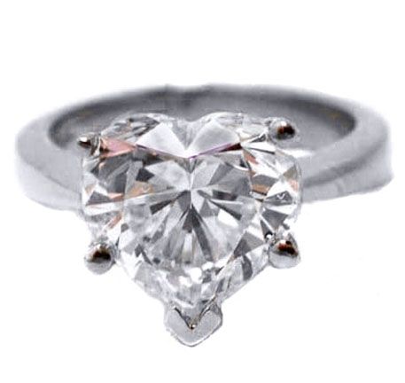 50 Carat Heart Shape Diamond Solitaire Ring H VS  
