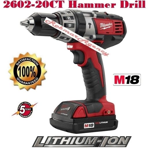 Milwaukee   M18 Lithium Ion Hammer Drill & Impact  2697 22CT  