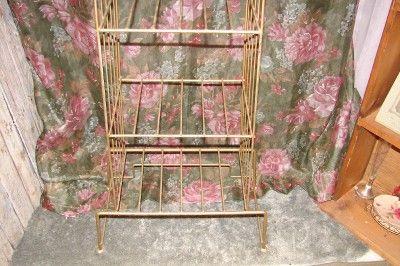 VINTAGE LG METAL ORNATE FOUR SHELFED STAND 53 TALL  