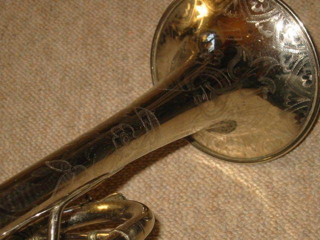 Nice engraved old trumpet in Bb&C? needs repair  