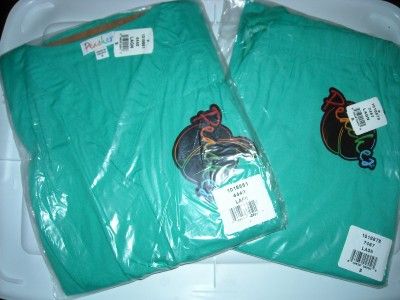 NWT PEACHES D RING 4440 scrub set 7467 LAGOON GREEN drawstring elastic 