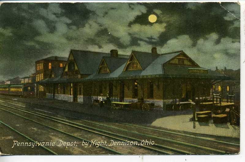 DENNISON OHIO PENNSYLVANIA RAILROAD DEPOT POSTCARD NITE  