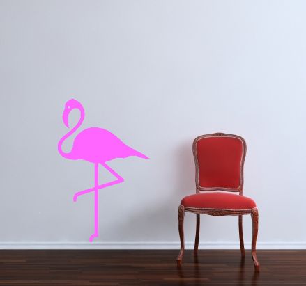Large Pink Flamingo Wall Decal Mural  