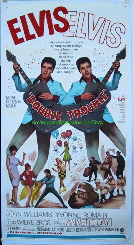 DOUBLE TROUBLE MOVIE POSTER 3 SHEET ELVIS PRESLEY  