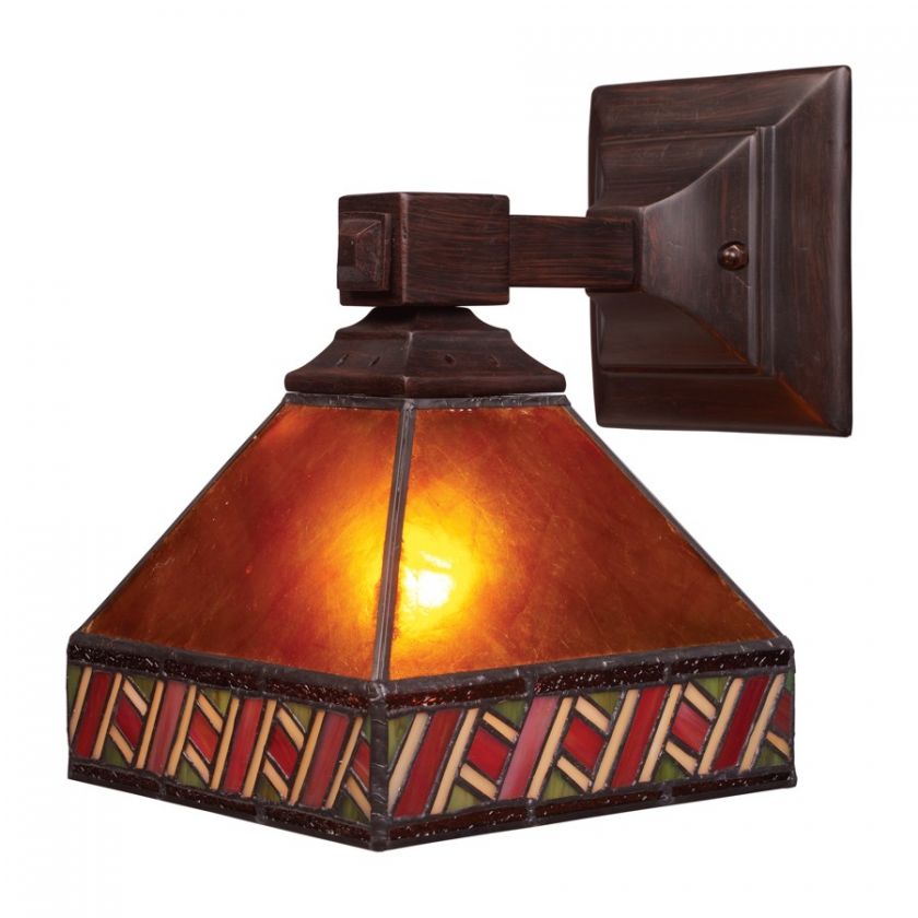 NEW 1 Light Mission Wall Sconce Lighting Fixture, Bronze, Bronze 