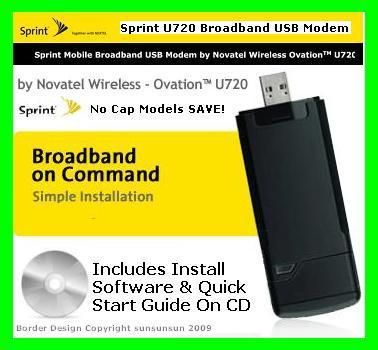 SPRINT NOVATEL OVATION U720 USB MODEM w/ GPS & CD n/c  