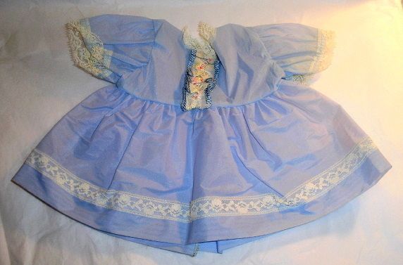 1950 Vintage Blue Nylon & Lace Dolly Daintie DOLL DRESS  