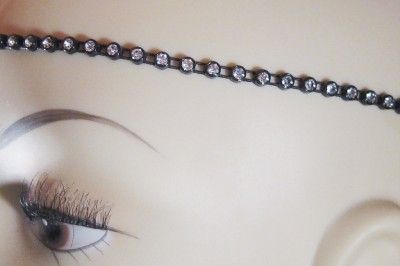 One brand new black headwrap hairband loaded with many Rhinestones 