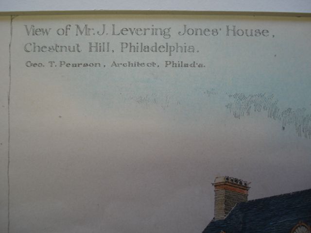   for J. Levering Jones, Chestnut Hill PA, 1894  Original Plan  
