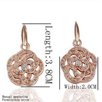 Z26 NEW 18K ROSE gold Gp Swarovski crystal earrings studs  