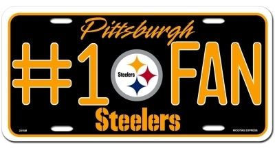 FAN CAR / AUTO LICENSE PLATE PITTSBURGH STEELERS NFL  