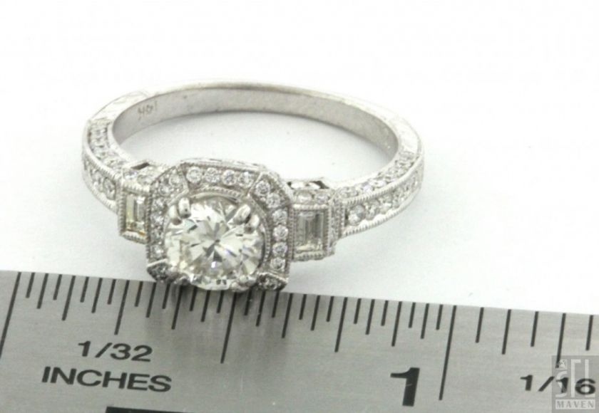 EGL CERTIFIED 14K WHITE GOLD ELEGANT 1.35CT DIAMOND WEDDING RING W 