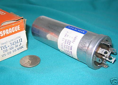 Capacitors 1 Sprague TVL 3454.12 Can Cap NOS  