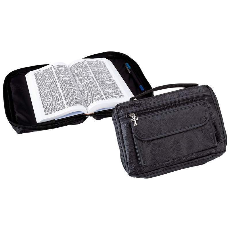 Black Genuine Leather Bible Cover 024409111709  