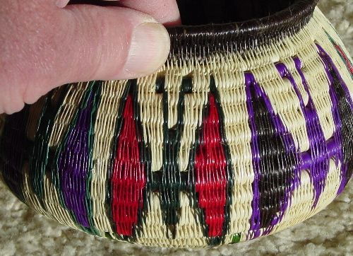 Handwoven WOUNAAN/Embera BUTTERFLIES Basket PANAMA L@@K  