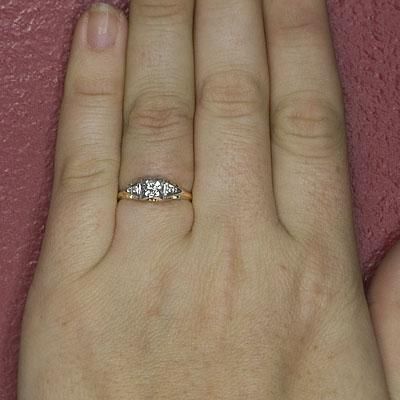 1930s ESTATE DIAMOND GOLD 14K 18K BLUEBIRD MARKED VINTAGE ENGAGEMENT 