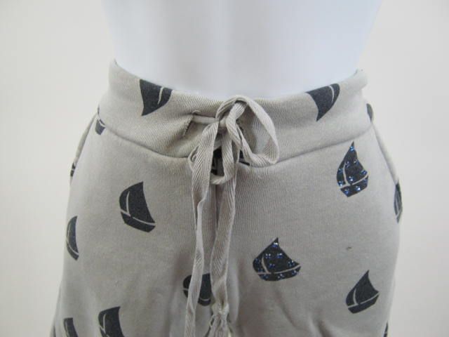 PRIMP Grey Sailboat Print Drawstring Sweatshorts Size S  