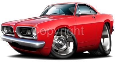 1967   1968 Plymouth Barracuda Muscle Car Cartoon T shirt #9490 CUDA 