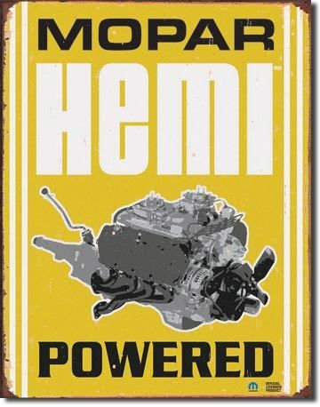 Vintage Retro Tin Sign Mopar Hemi Powered Car Parts  