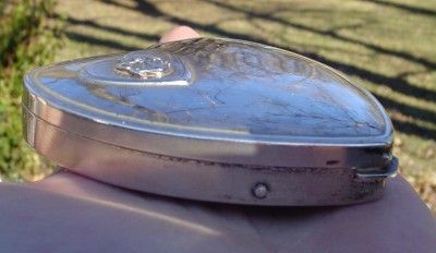 VINTAGE HINGECO STERLING NAVY SWEETHEART COMPACT WWII  
