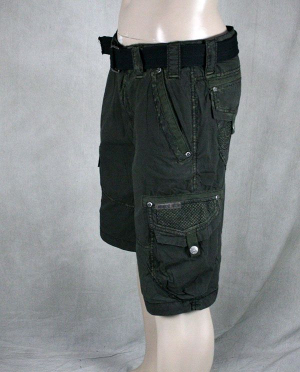   ON THE HUNT fleur de lis cargo shorts military green 10WS422  